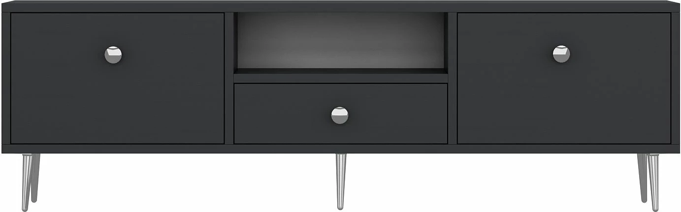 Komodë për TV Skye Decor, 1307-DROP-1, antracit, argjend