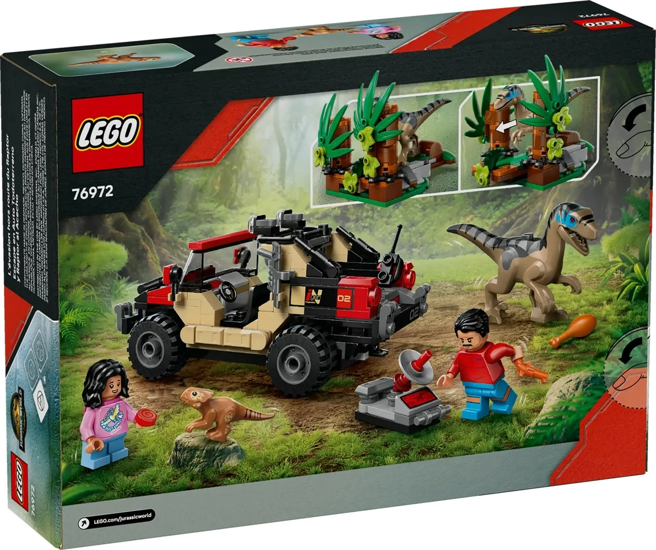 Set LEGO Jurassic World 76972 Raptor Off-Road Escape, 285 pjesë