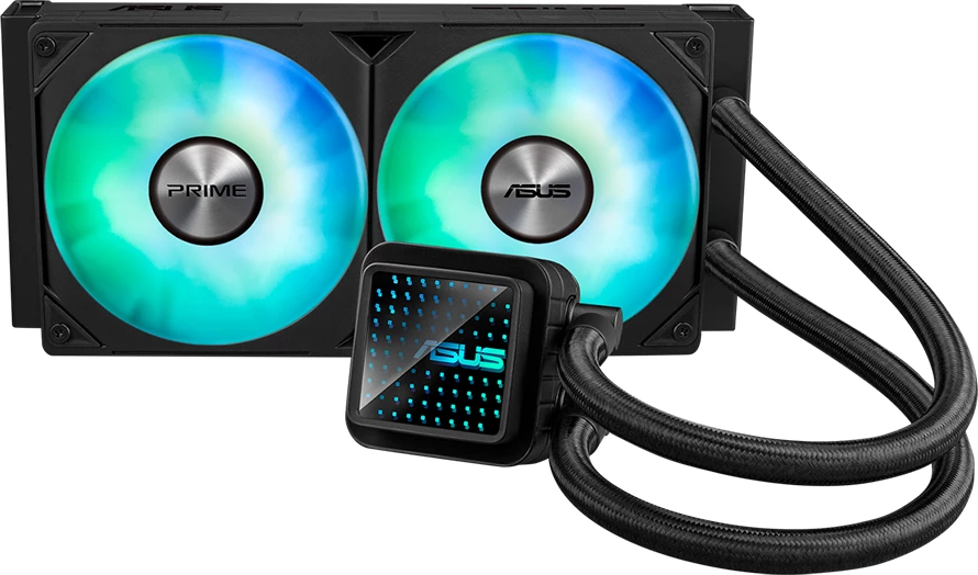 Ftohës uji AIO për CPU ASUS Prime LC 240 ARGB, radiator 240mm, 2x120mm PWM ARGB, i zi