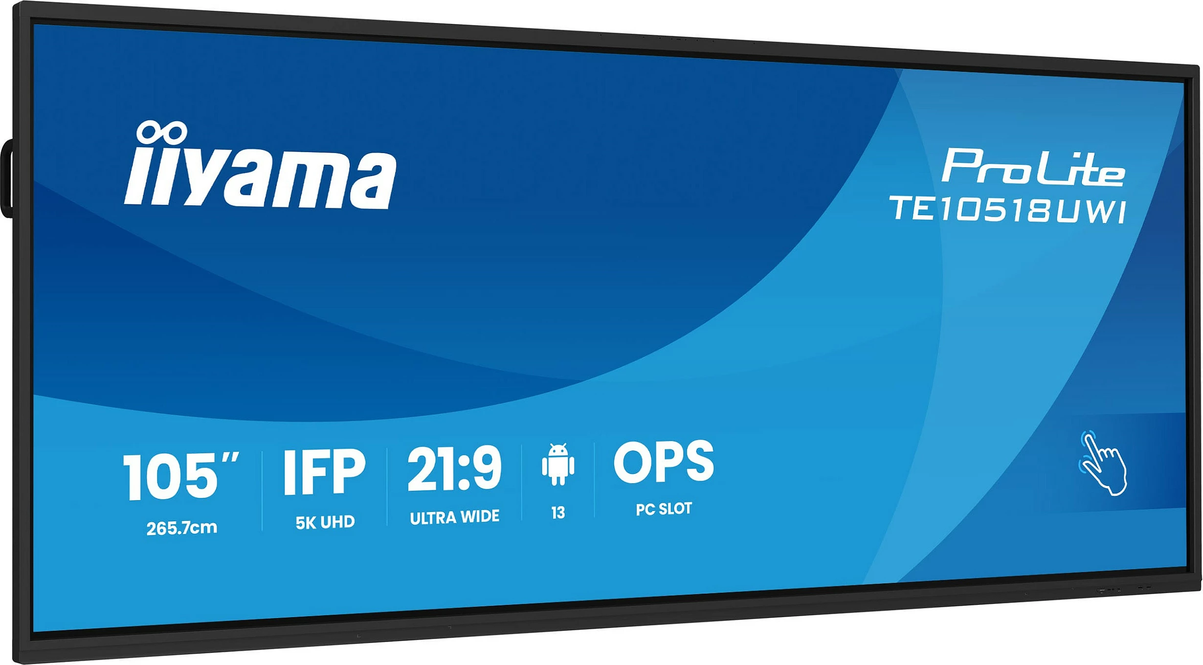 Ekran interaktiv iiyama PROLITE TE10518UWI-B1AG 105 inç, 5K UHD, Wi-Fi, Touchscreen, LED