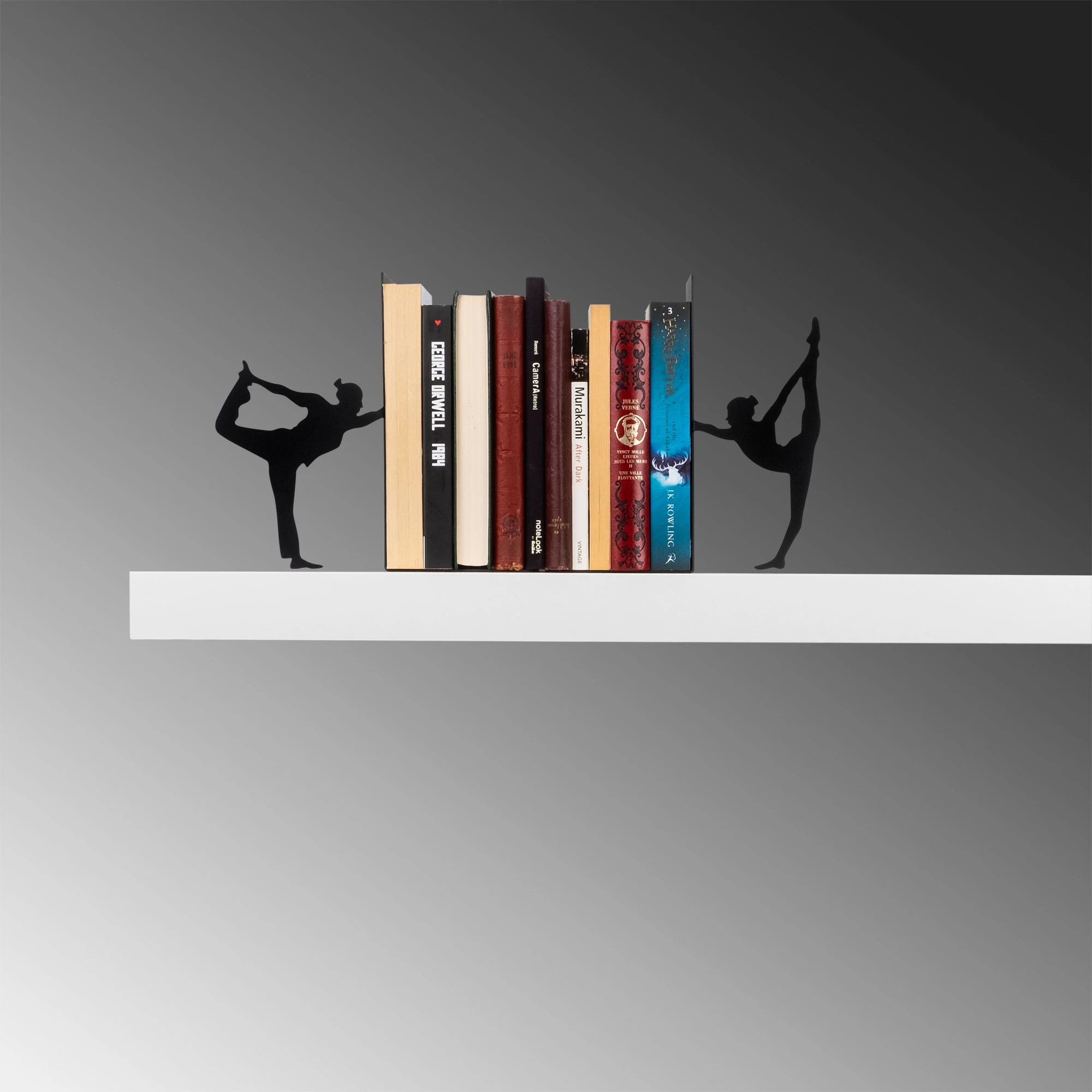 Mbajtëse librash metalike Aberto Design, e zezë, 34x14x22cm