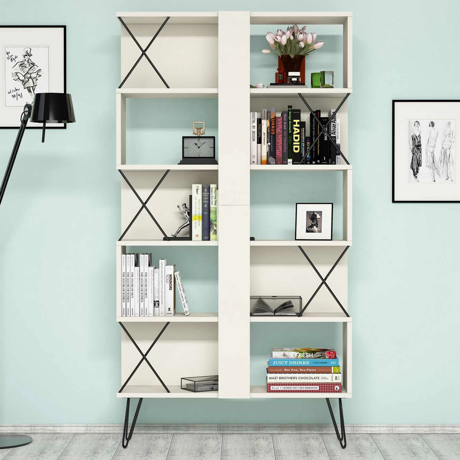 Raft librash Hanah Home, ekstra, ngjyrë krem