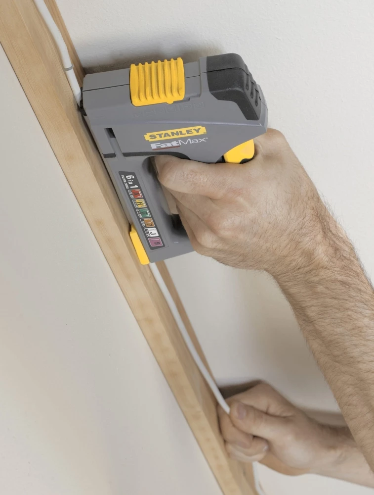 Pistoletë kapëse (stapler) Stanley Fatmax TR75 FMHT6-70868, për stapla 6–14 mm, gri/verdhe