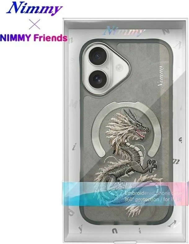 Kapak telefoni Nimmy Dragon MagSafe iPhone 16, gri