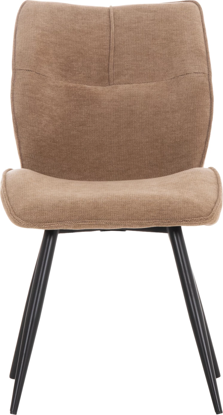 Set 2 karriga për ngrënie GAFF, material stof taupe, këmbë metalike të zeza, 50x67x89cm