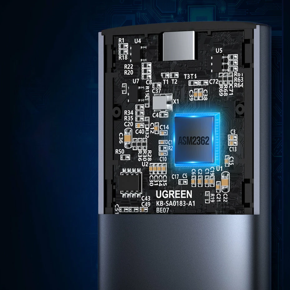 Kasë Ugreen CM400 për SSD M.2 B-Key SATA, USB 3.2, 5Gbps, Gri