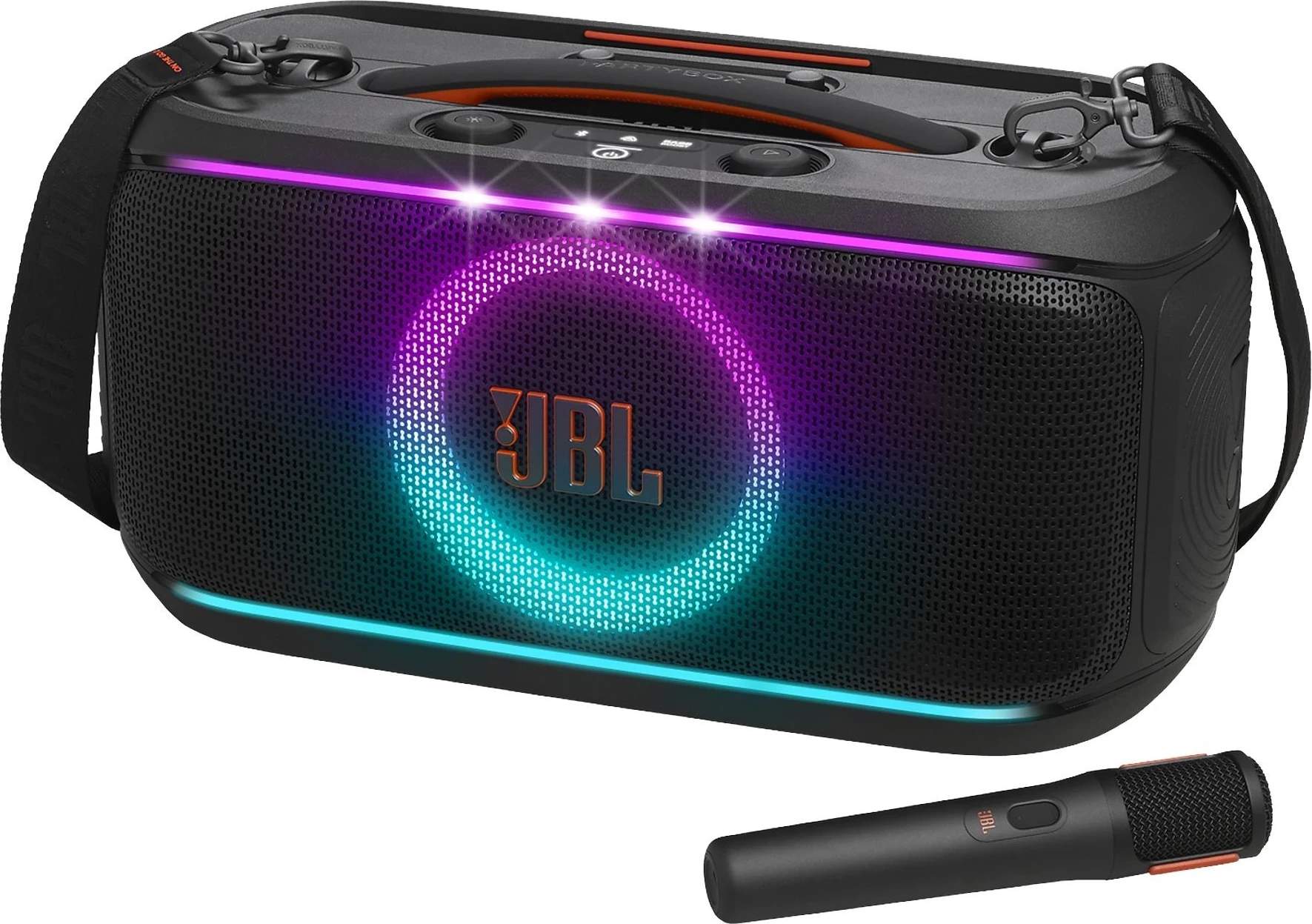 Altoparlant karaoke portativ JBL PartyBox On-The-Go 2 100W, Bluetooth 5.3, IPX4, me mikrofon wireless, i zi