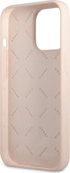 Mbështjellës Guess GUHCP13LSLTGP për iPhone 13/13 Pro 6.1", silikon, rozë