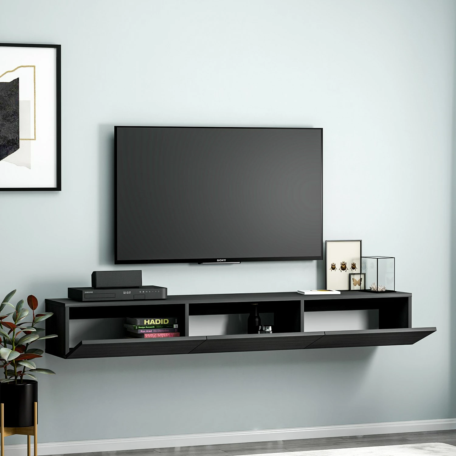 Komodë TV Hanah Home, ngjyrë terrakote e zezë
