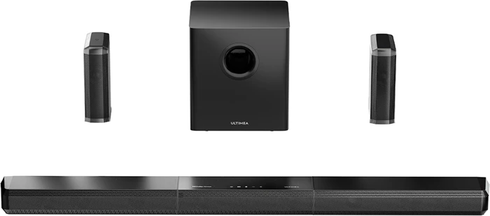 Soundbar Ultimea Apollo S90 9.1 Dolby Atmos RGB, set me subwoofer 6.5\" dhe altoparlantë rrethues, e zezë