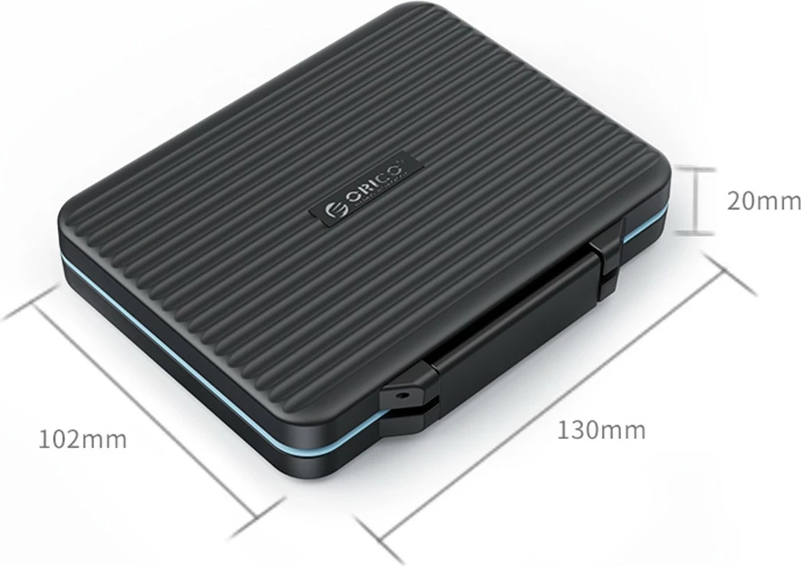 Mbështjellës Orico për 4 CF dhe 8 SD, ngjyrë e zezë