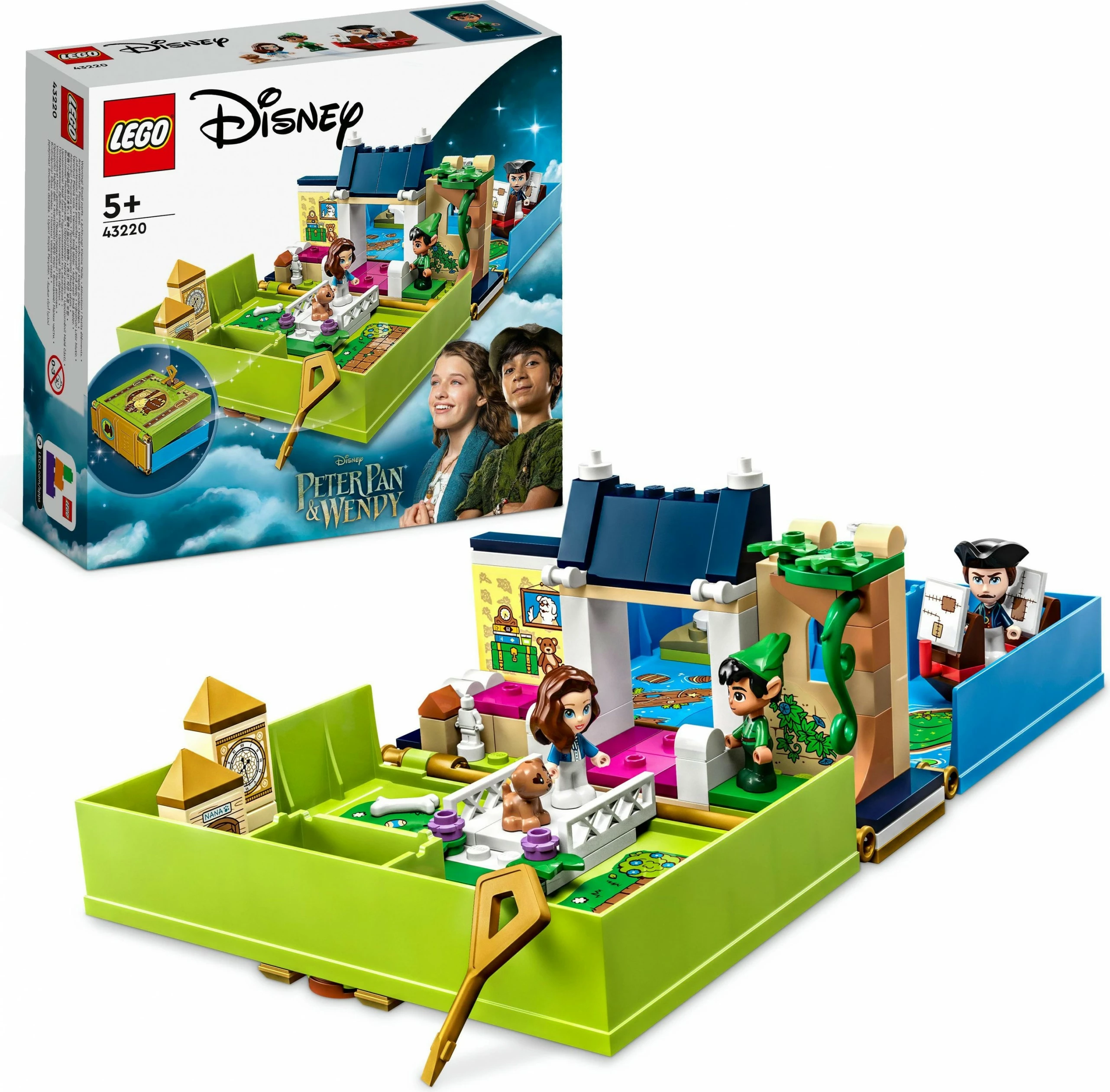 Set ndërtimi LEGO Peter Pan & Wendy's Storybook Adventure, 111 pjesë, plastikë, multingjyrësh