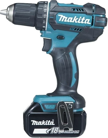 Aku shpuese-vidhosëse Makita DDF482RFJ, 18V, 2x 3.0Ah Li-Ion, me karikues, zi/kaltër