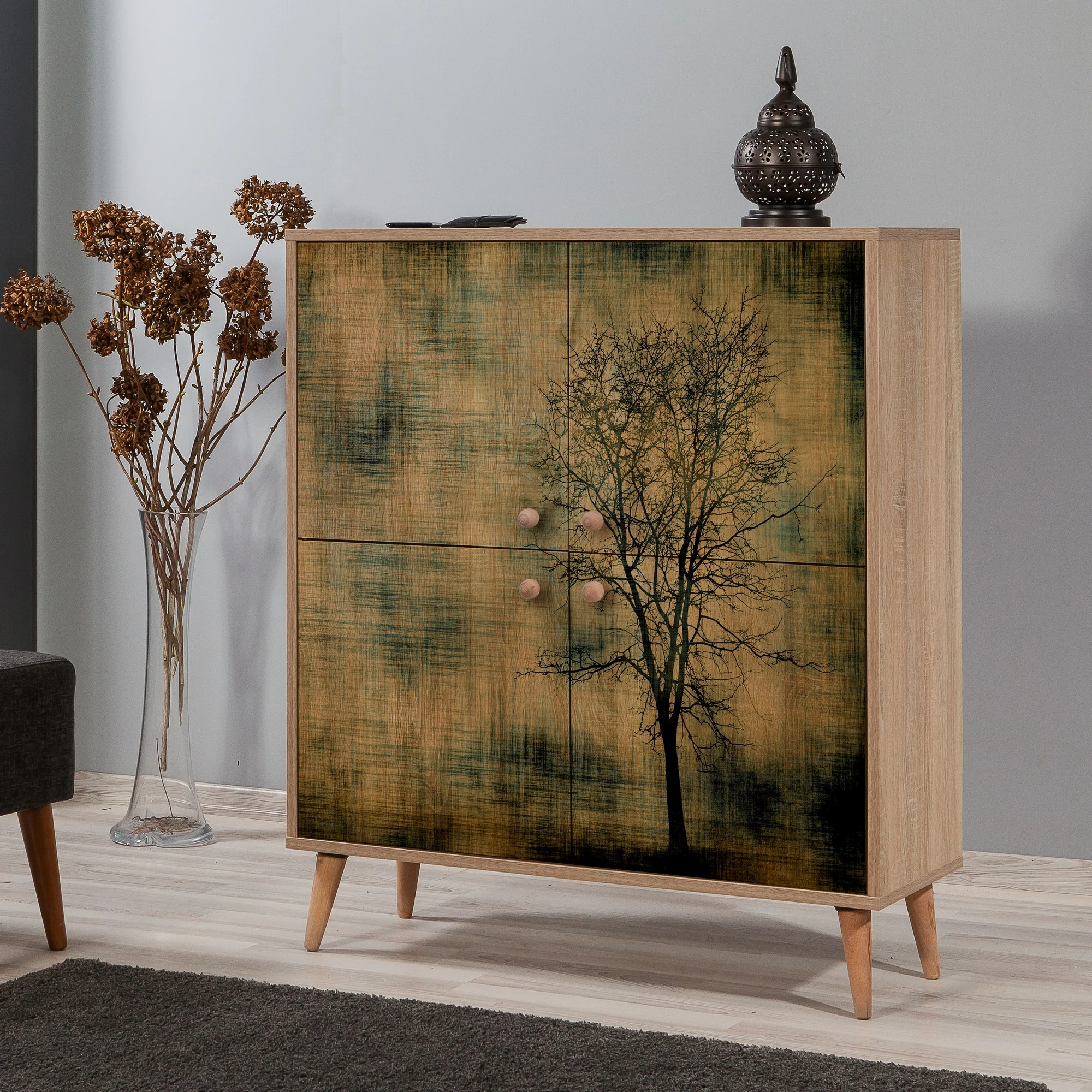 Dollap multifunksional Hanah Home, Multilux - 729, ngjyrë lisi Sonoma