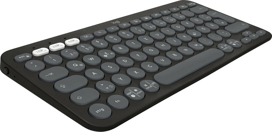 Tastierë Logitech Pebble Keys 2 K380s, mini, wireless, RF + Bluetooth, QWERTZ, grafit