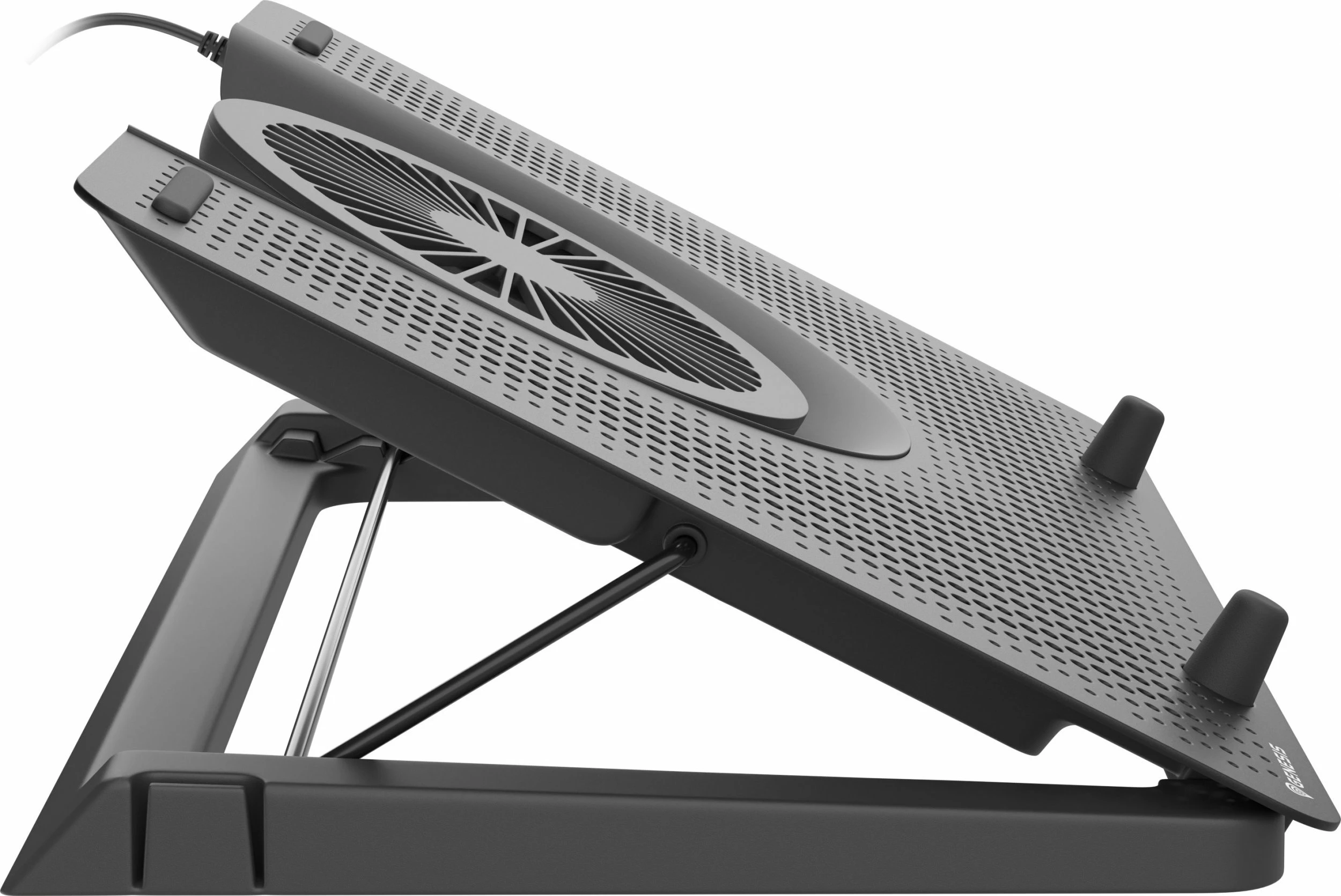 Mbajtëse ftohëse për laptop Genesis Oxide 550 NHG-1411, deri 17.3\", 5 ventilatorë, LED, USB 2.0 hub, e zezë