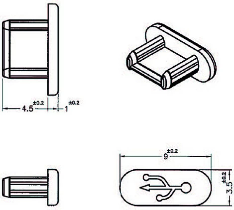 Kapak mbrojtës pluhuri DeLOCK për port USB 2.0 Micro-B, 10 copë, i zi