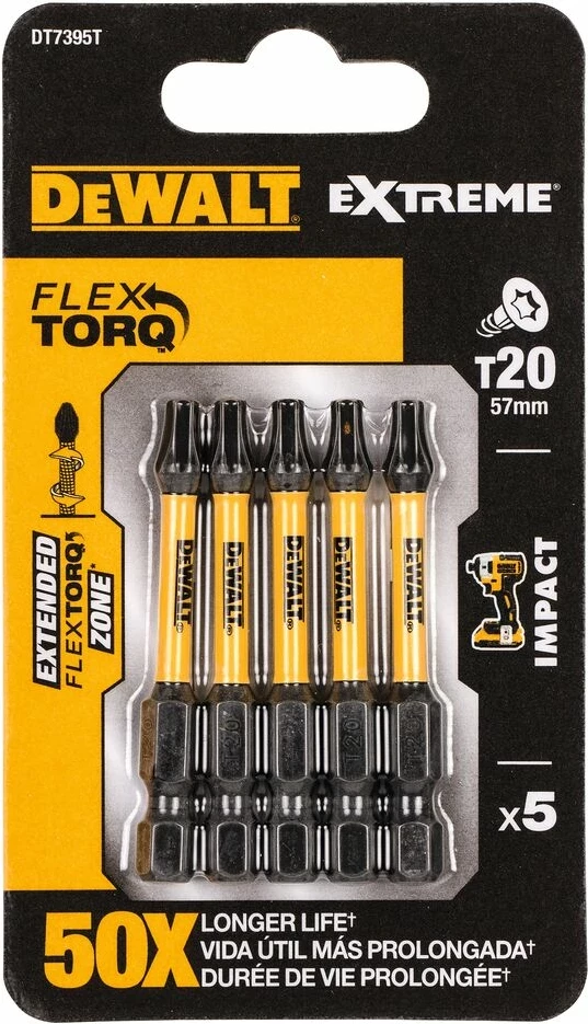 Set bita Torx DEWALT DT7395T T20 50mm, 5 copë