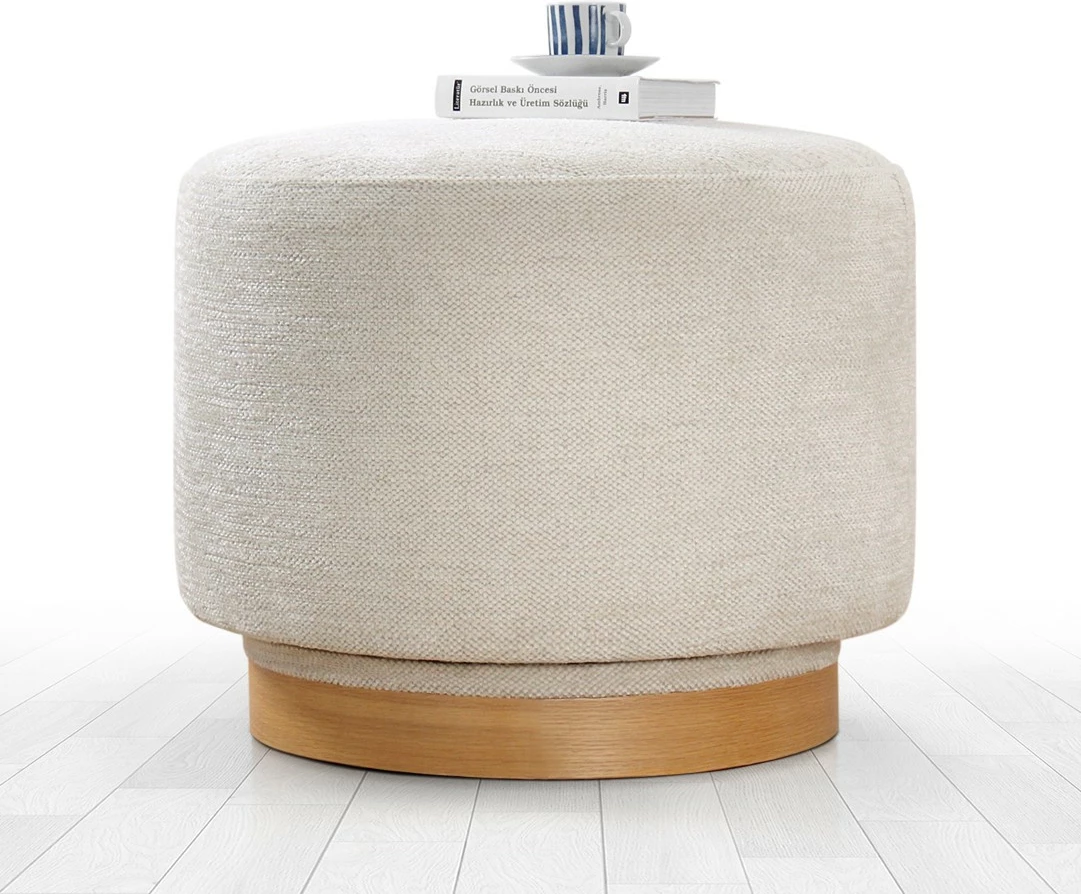 Puf Atelier del Sofa, rrotullues, krem