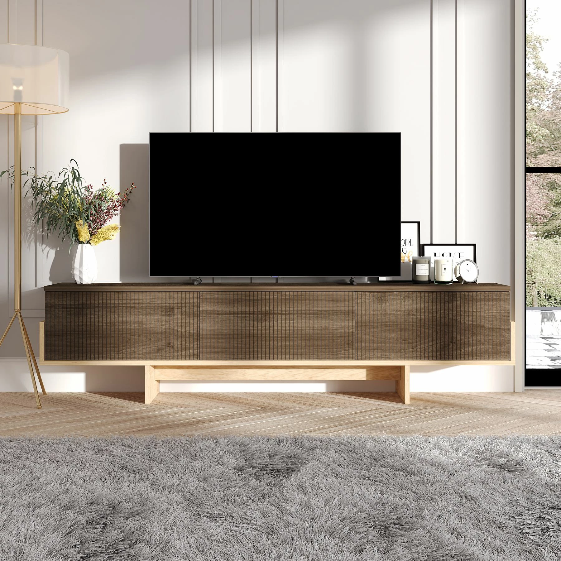 Komodë TV Skye Decor, ngjyrë arre, Sapphire Oak