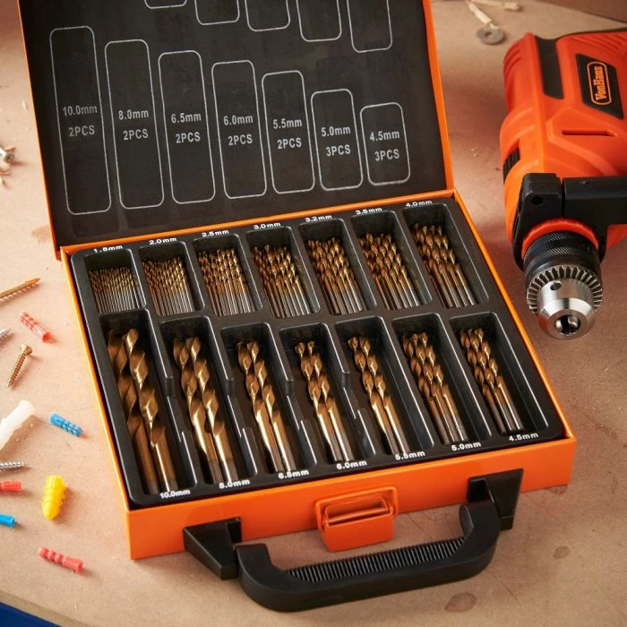 Set majash për shpim VONHAUS 15/257 99 copë 1.5–10 mm, portokalli