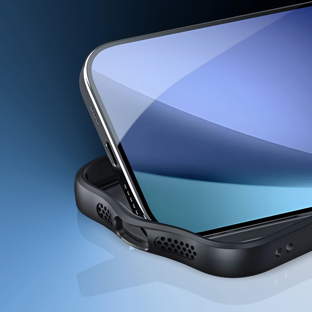 Mbështjellës Dux Ducis Aimo Mag për iPhone 17, me unazë magnetike, i zi