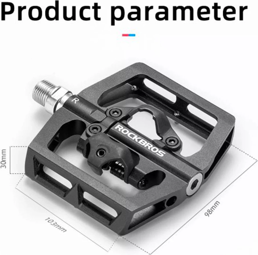 Set pedale biçiklete Rockbros PD15-BK, aliazh alumini, e zezë