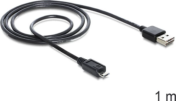 Kabllo DeLOCK EASY-USB USB-A në Micro-USB B, 1m, USB 2.0, e zezë