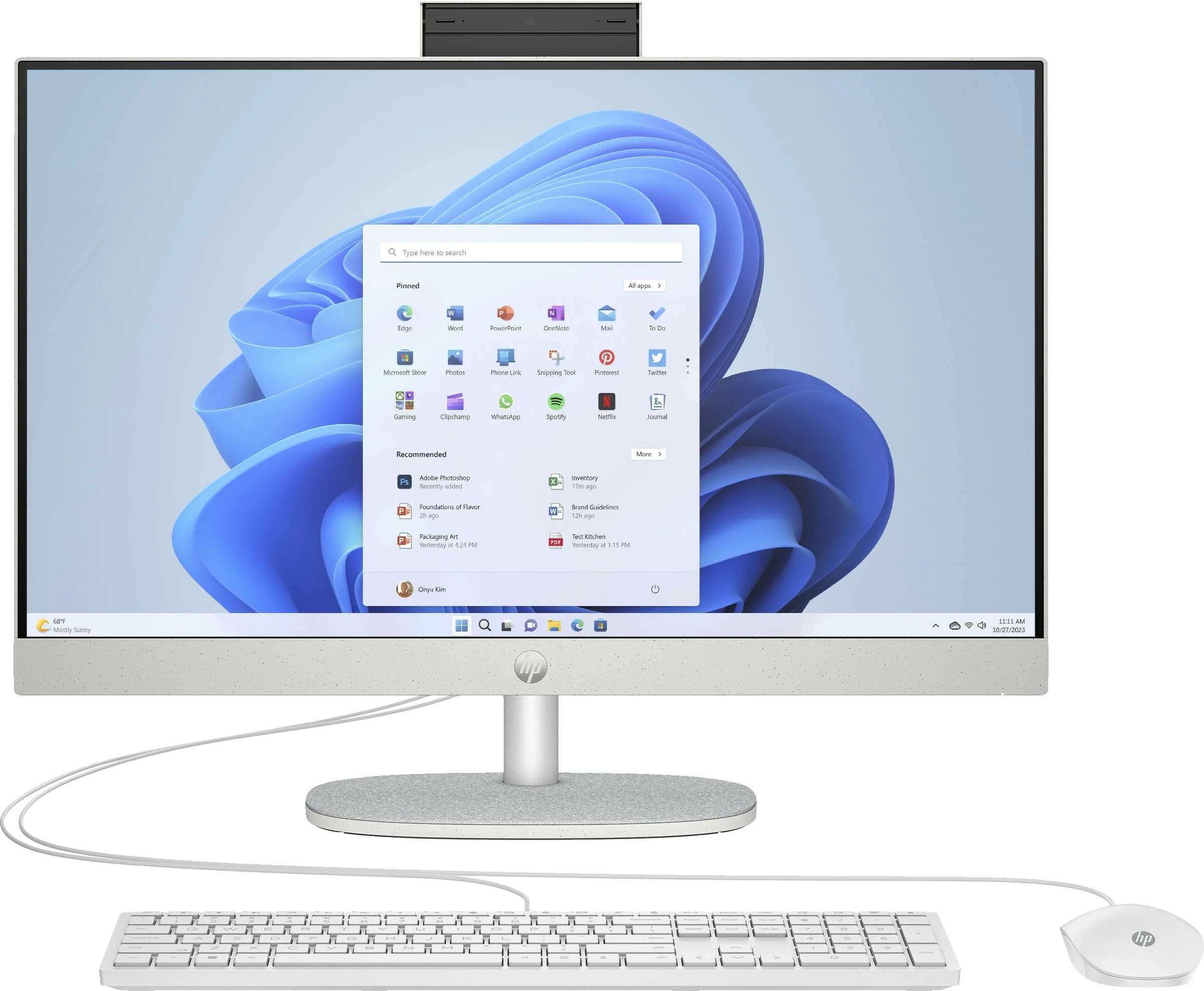 HP All-in-One 24-cr1470ng 24" Full HD (Intel Core Ultra 7 155U, 16 GB DDR5, 1000 GB SSD, Windows 11 Home, White)