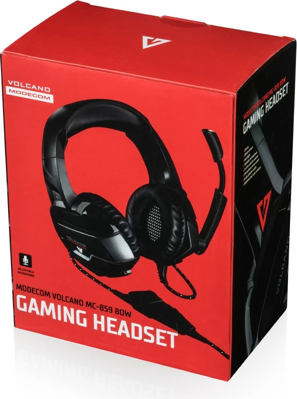 Kufje gaming MODECOM Volcano MC-859 Bow me mikrofon, 3.5mm, kabllo 2.2m, stereo, LED, të zeza