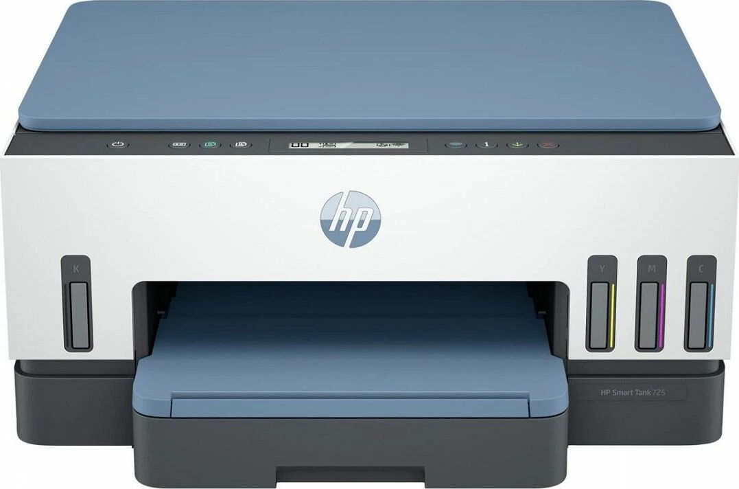 Printer multifunksional HP Smart Tank 725 (28B51A) A4, CISS, Wi‑Fi/Bluetooth, printim automatik dyfaqësh, bardhë dhe kaltër