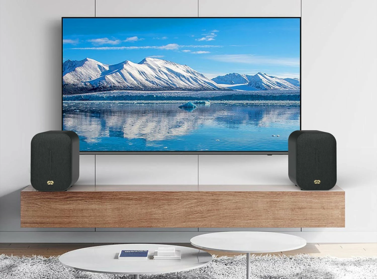 Altoparlantë kompjuteri Mozos Agera 2.0, 50W RMS, Bluetooth 5.0, me telekomandë, të zeza, set 2 copë