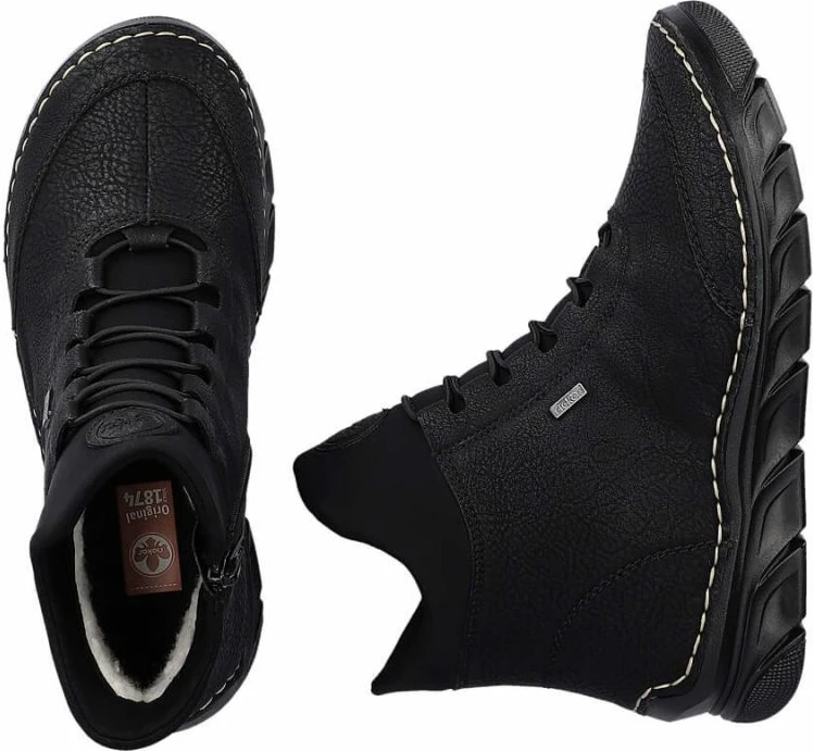 Çizme të izoluara për femra Rieker 55069-00, të zeza