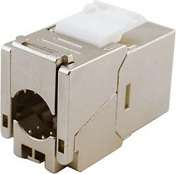 Keystone jack rrjeti EQUIP Cat6A Slim, RJ-45 female, tool-free, shielded, 10GBase-T, set 8 copë, argjendtë