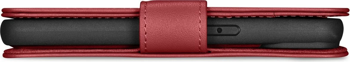 Mbështjellës iCarer Wallet Case 2in1 për iPhone 14 Plus, lëkurë natyrale, Anti-RFID, Kuq