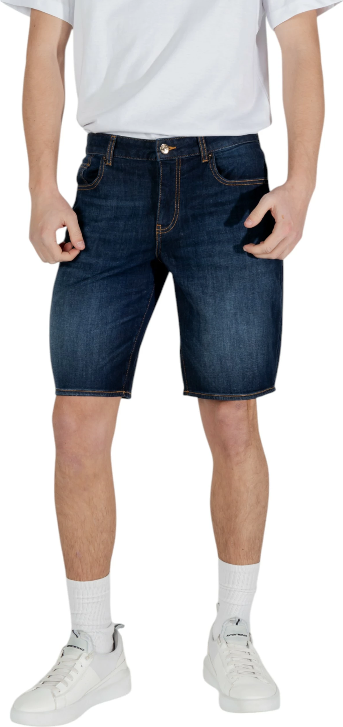 Shorce për meshkuj Armani Exchange XM000073 AF13089, blu e errët denim
