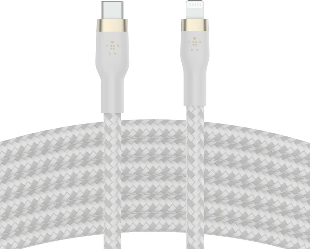 Kabëll Belkin CAA011BT2MWH, 2 m, USB C/Lightning, Bardhë