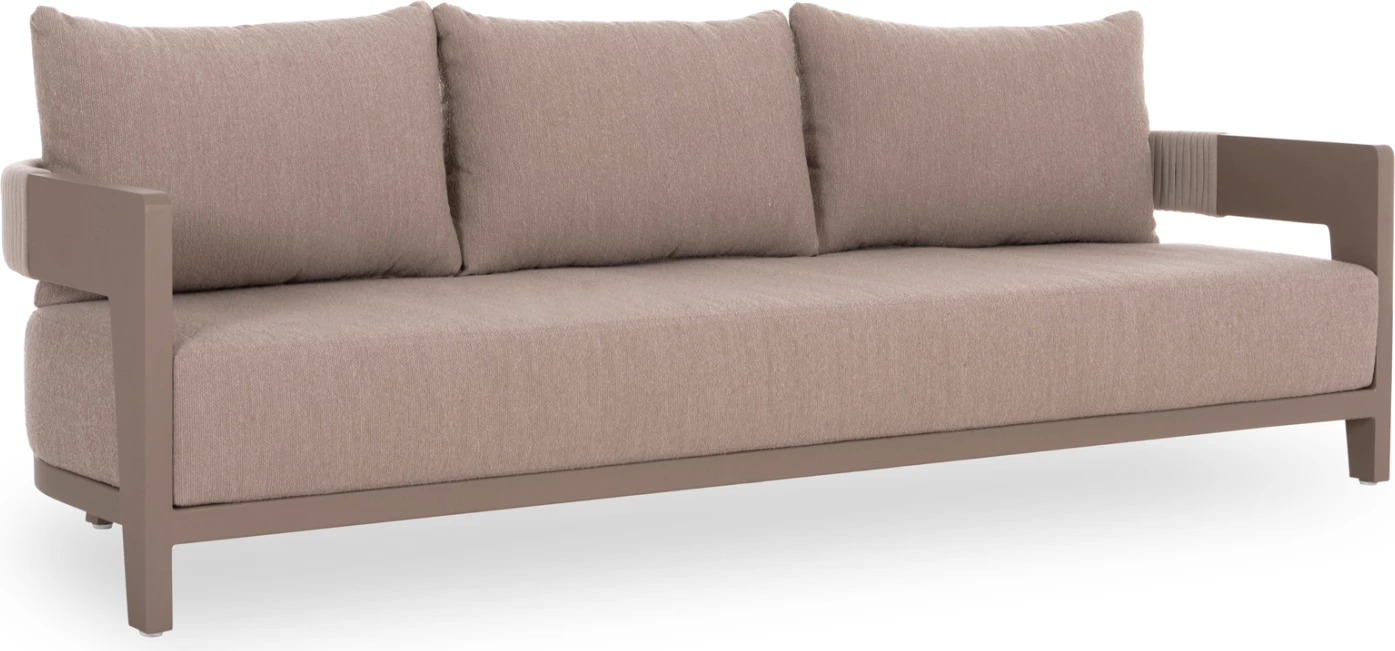 Sofa 3-vendëshe për terasë Absolution CD6511.02, alumin-litar, jastëkë bezhë, 240x80x82 cm