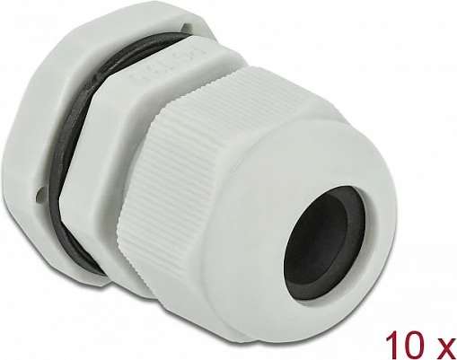 Glandë kabllo DeLOCK PG13.5, IP68, për kabllo 12 mm, 10 copë, gri