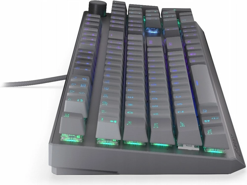 Tastierë mekanike Endorfy Thock V2 EY5A125, 100% full-size, RGB, US ANSI, switch ENDORFY Red, gri, set me 2 switch rezervë