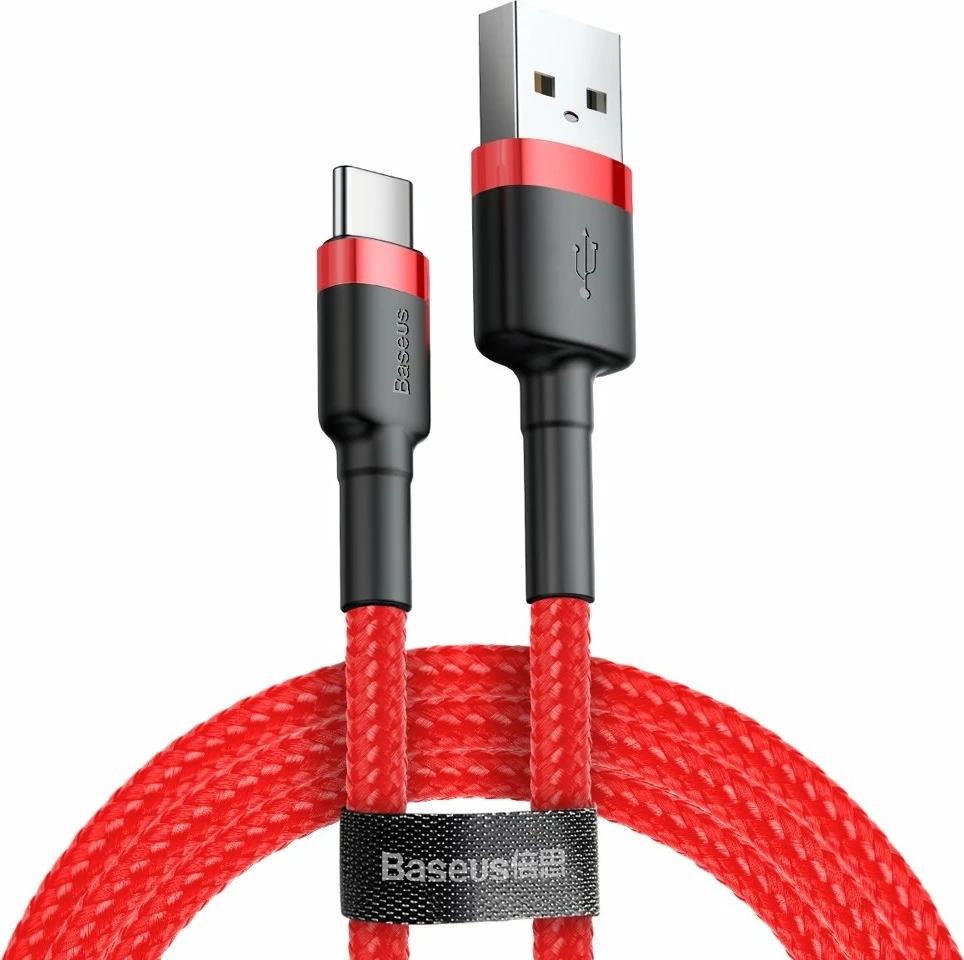 Kabllo Baseus Cafule, USB në USB-C, 3 metra, i kuq