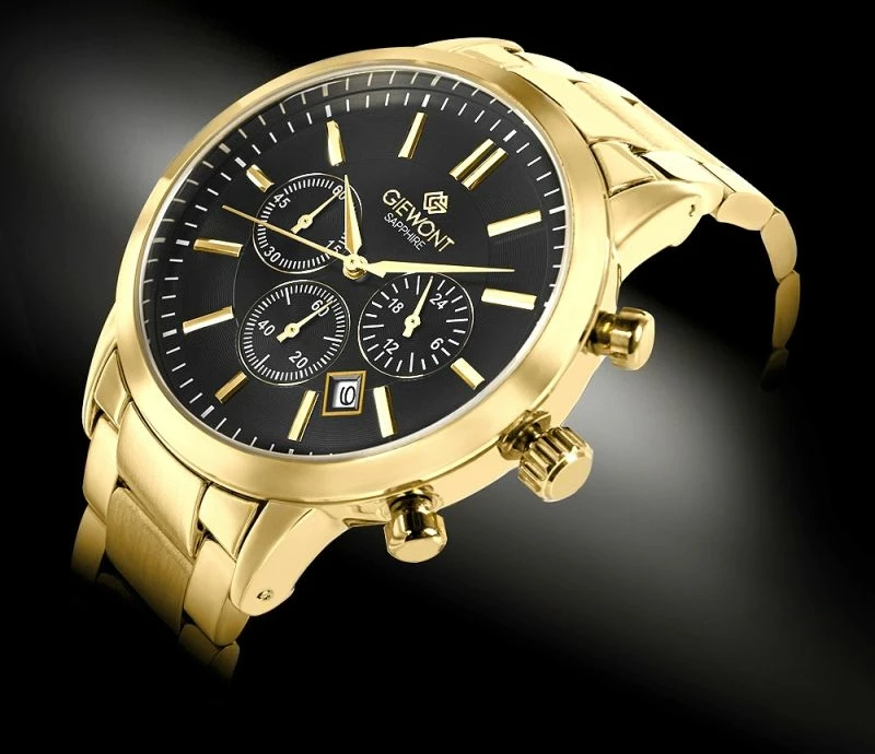 Orë dore meshkuj Giewont GW8510-B5, gold black, set