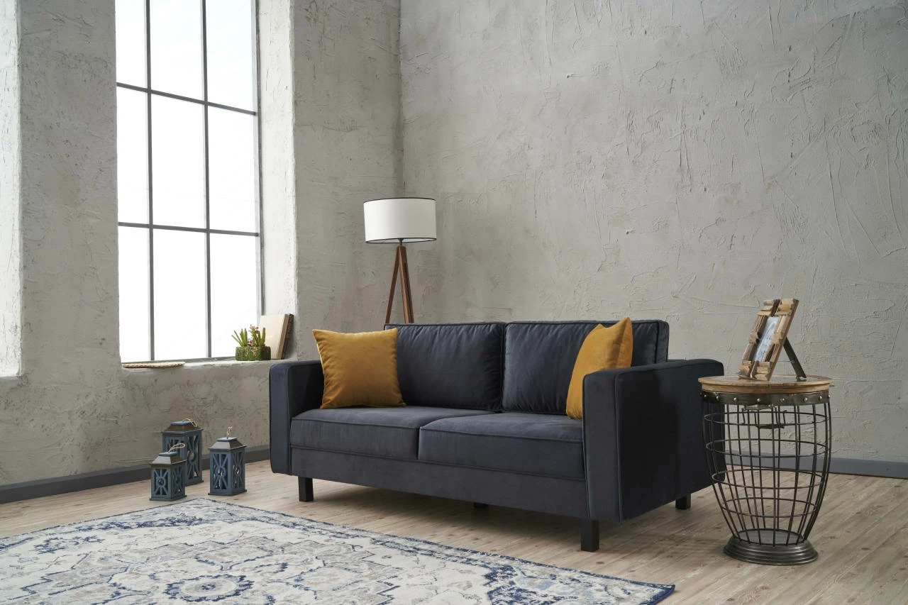 Divan dy-vendësh Atelier del Sofa, kadife Kale, antracit