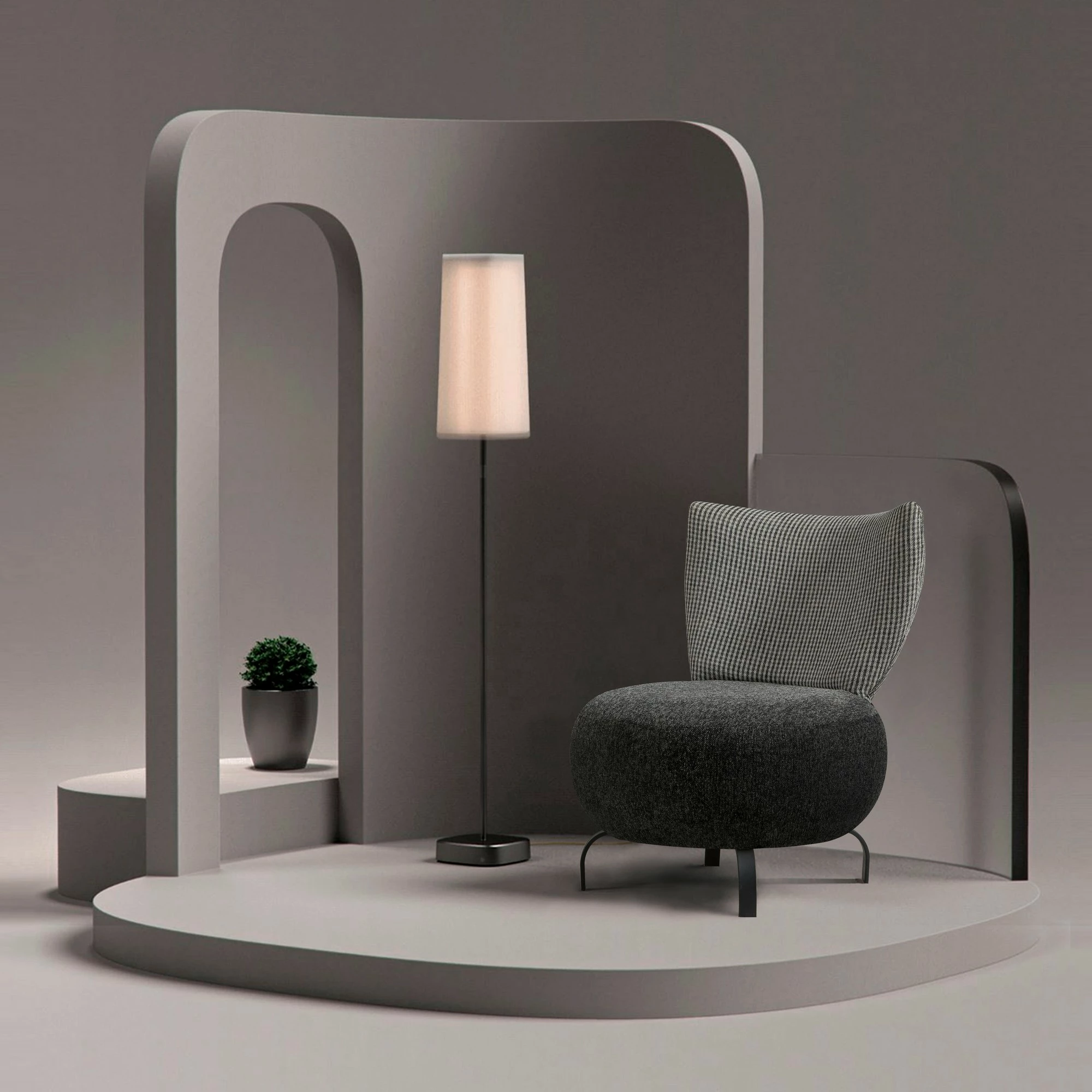 Karrige wing Atelier del Sofa, Loly, anthracite