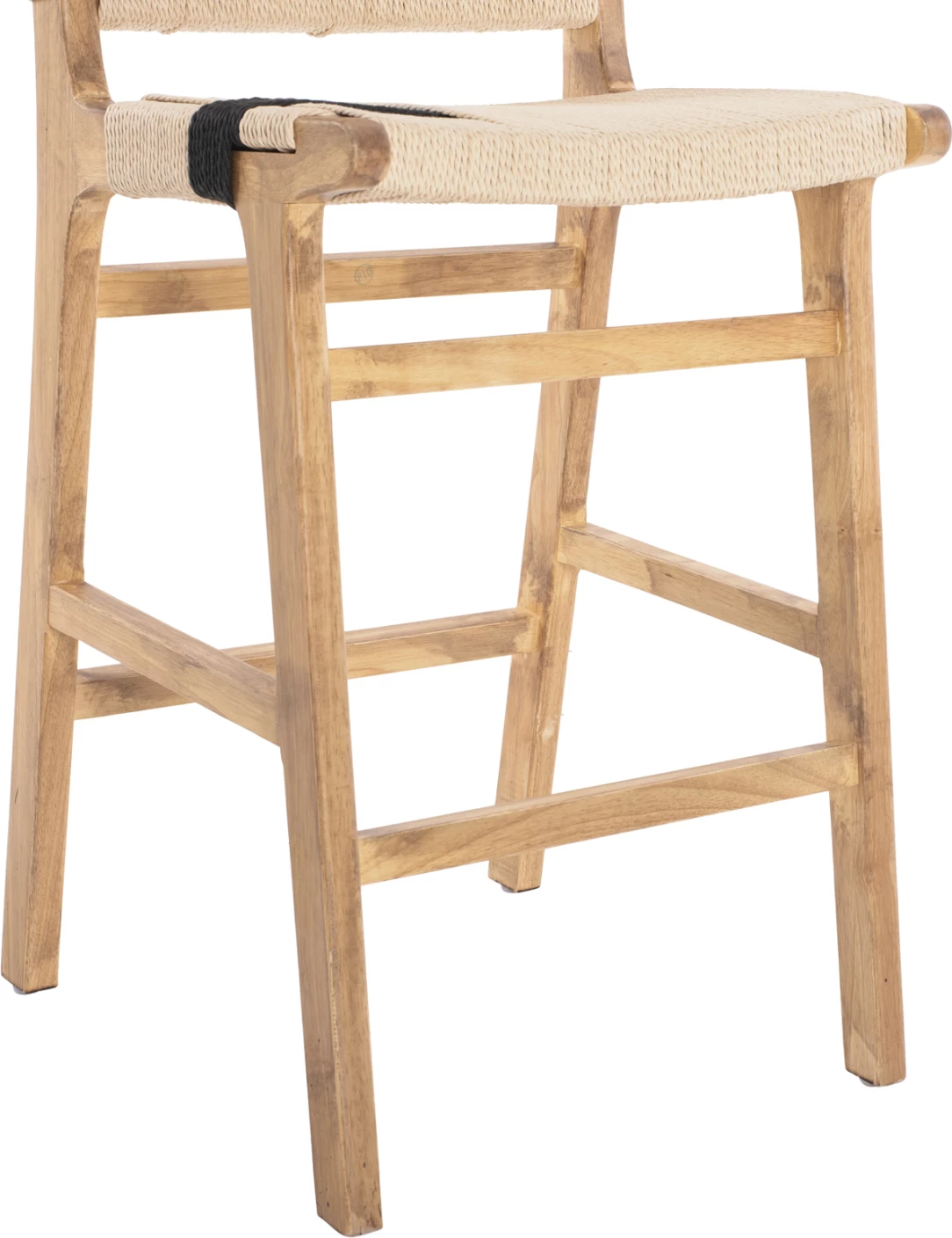 Karrige për bar mesatare FH9325.01 dru gome & litar - ngjyrë natyrale rustike 45x46x95H cm