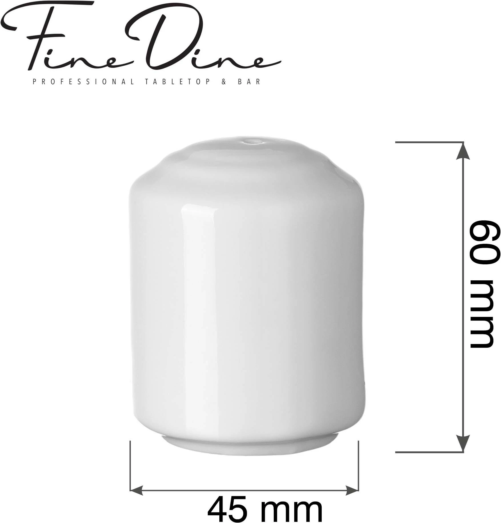 Shkundës piper Fine Dine Pure Bianco Ø45mm x 60mm, i bardhë, set 12 copë