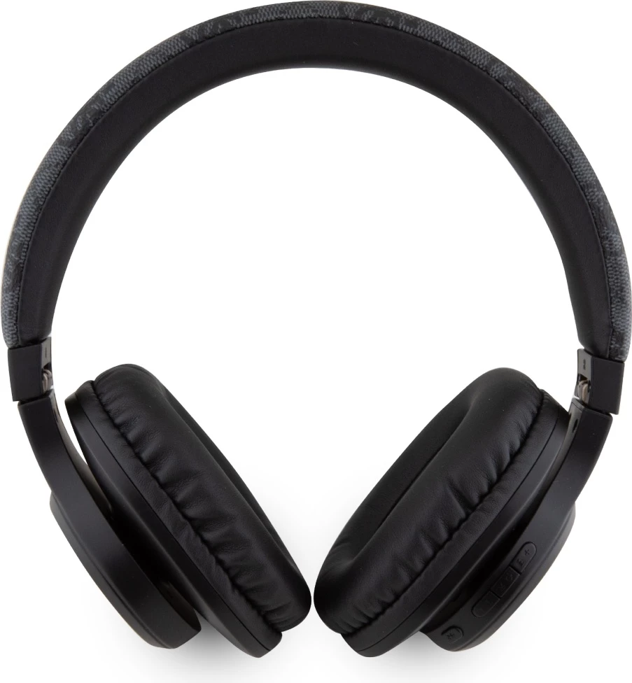 Kufje Guess Leather Tone On Tone Script 4G, Bluetooth 5.3, të zeza