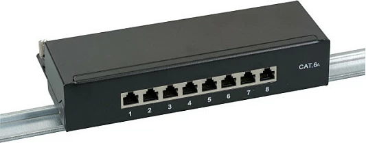 Patch panel rrjeti EFB Elektronik Mini, STP 8xRJ45 Cat6A, 10" 1U, 10Gbps, i zi