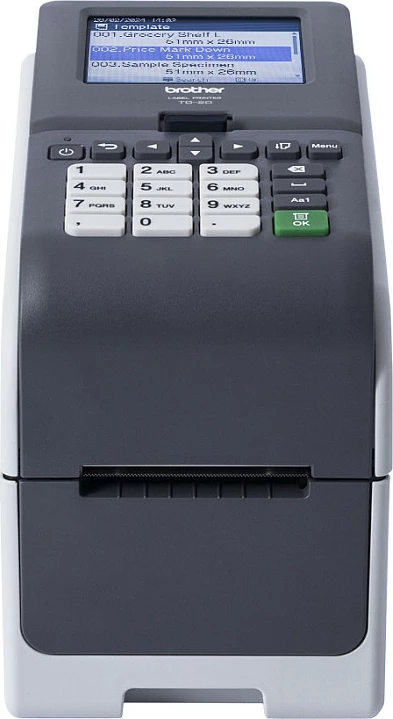 Printer etiketash Brother TD-2350DSA203, termal direkt, 203 dpi, 152 mm/s, Wi‑Fi/Bluetooth/Ethernet, zi/gri