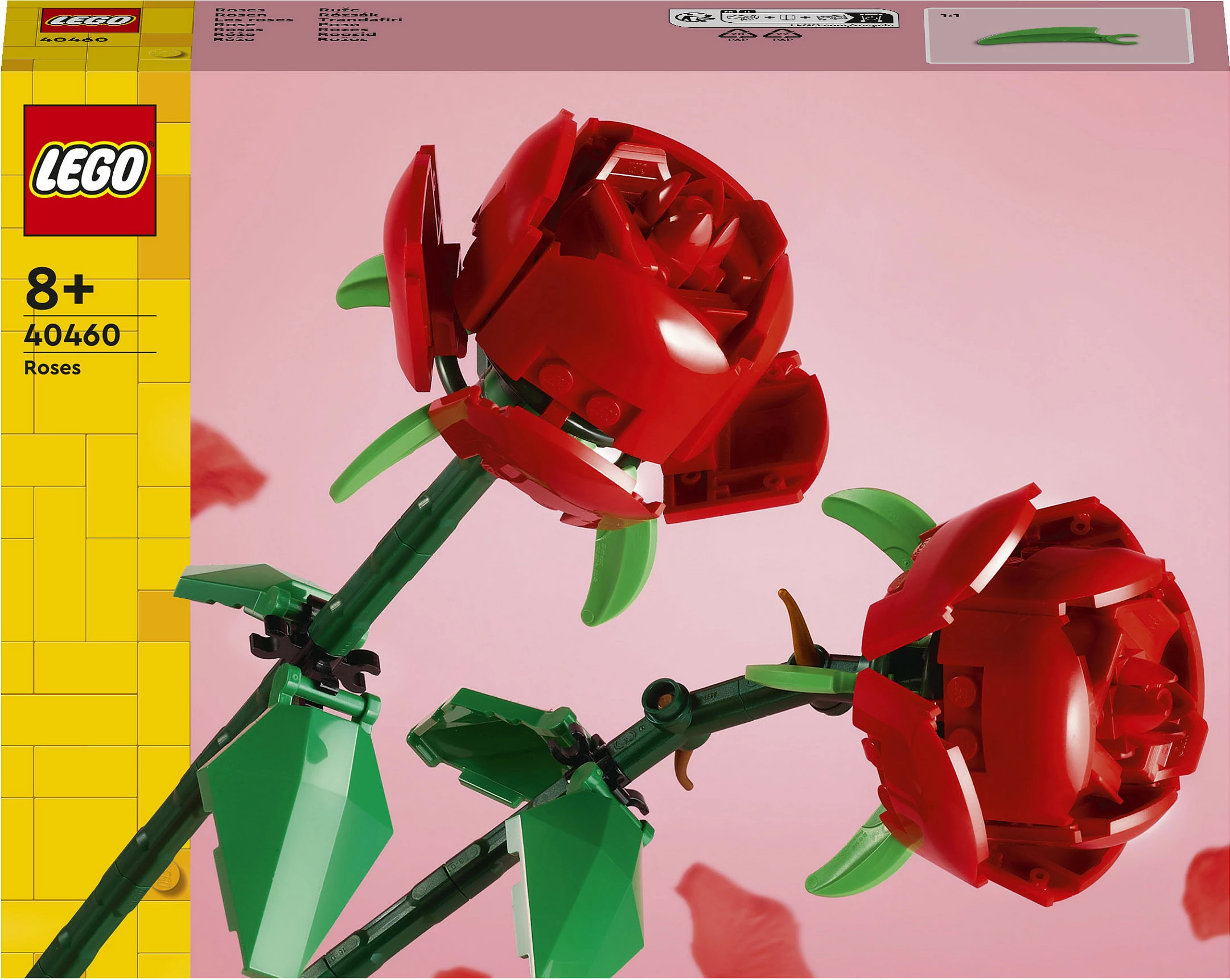 Set ndërtimi LEGO Iconic Roses, 120 pjesë, shumëngjyrëshe